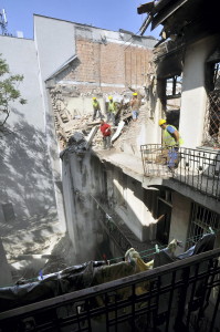 Robbanás Óbudán - Romeltakarítás